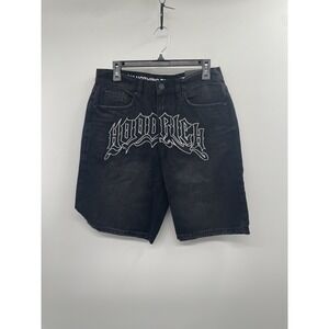 Hoodrich Ritual Shorts Men's 30W‎ Black Denim 100% Cotton Relaxed Fit Baggy NWT